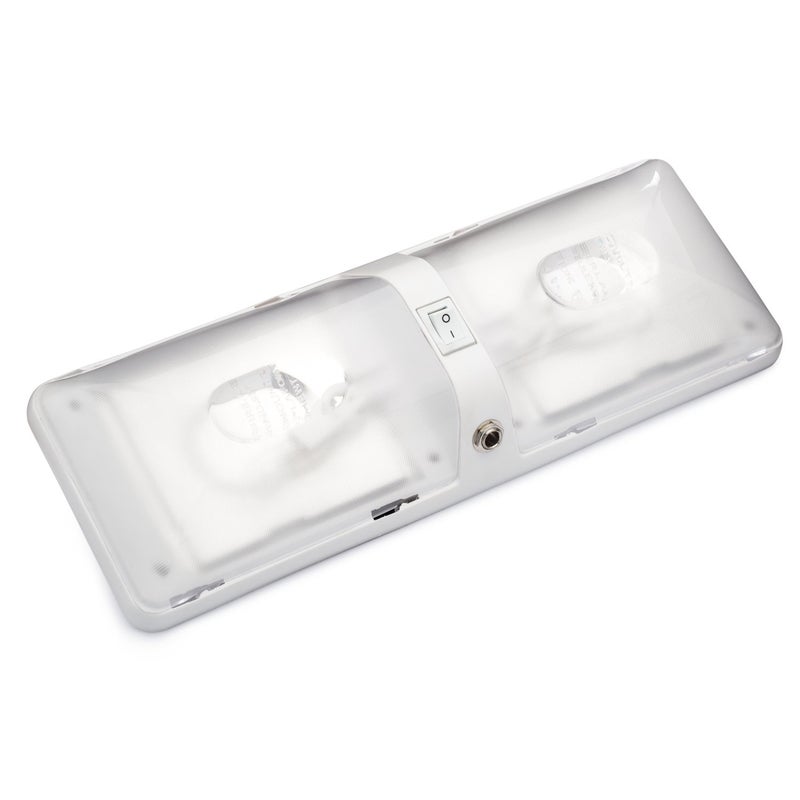 Lumitronics RV Euro-Style Interior Ceiling Dome Light (Double with Jack) - Image 1